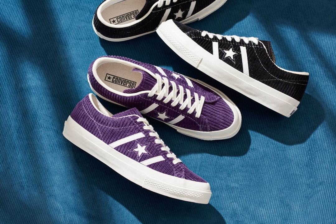 8/23 発売！初コーデュロイ素材をアッパーに採用した CONVERSE STAR&BARS CORDUROY “Purple/Black” (コンバース スター&バーズ コーデュロイ)