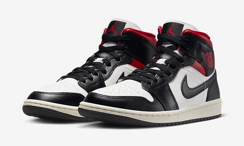 air jordan mid black red white