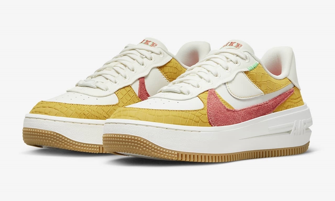 【発売予定】ナイキ エア フォース 1 ロー プラットフォーム “セイル/イエローオークル/グリーンショック” (NIKE AIR FORCE 1 LOW PLTAFORM/PLT.AF.ORM “Sail/Yellow Ocher/Green Shock”) [DX3209-133]