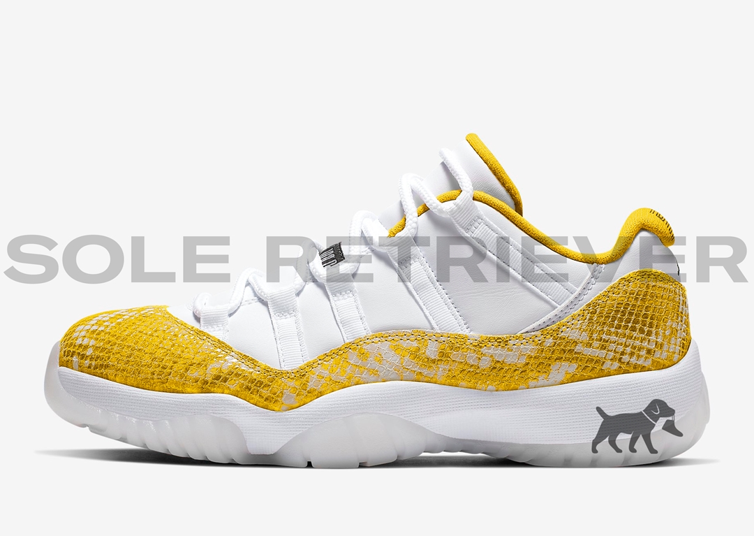 【国内 5/11 発売】ナイキ ウィメンズ エア ジョーダン 11 レトロ ロー “イエロースネーク” (NIKE WMNS AIR JORDAN 11 RETRO LOW “Yellow Python”) [AH7860-107]