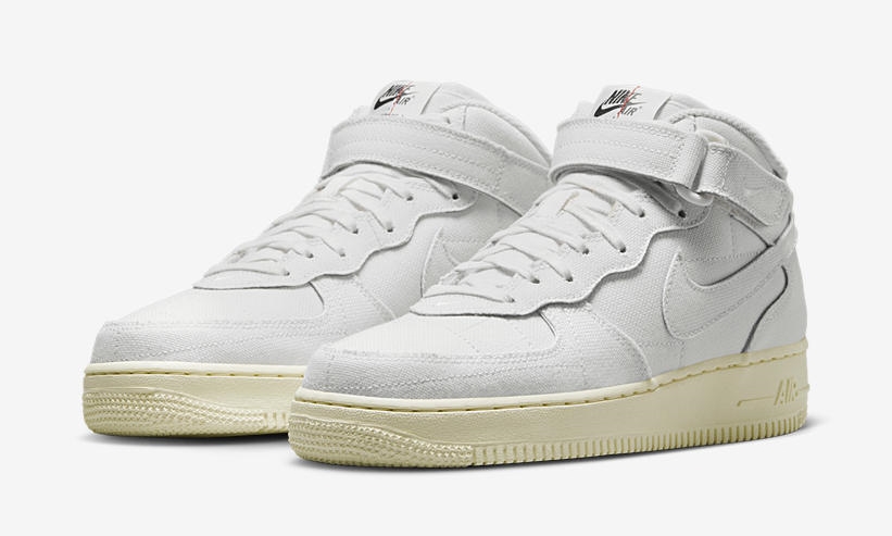 【国内 11/15 発売】ナイキ エア フォース 1 ミッド “ホワイトキャンバス” (NIKE AIR FORCE 1 MID “White Canvas”) [DZ4866-121]