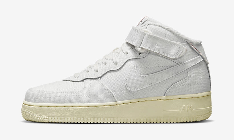 【国内 11/15 発売】ナイキ エア フォース 1 ミッド “ホワイトキャンバス” (NIKE AIR FORCE 1 MID “White Canvas”) [DZ4866-121]