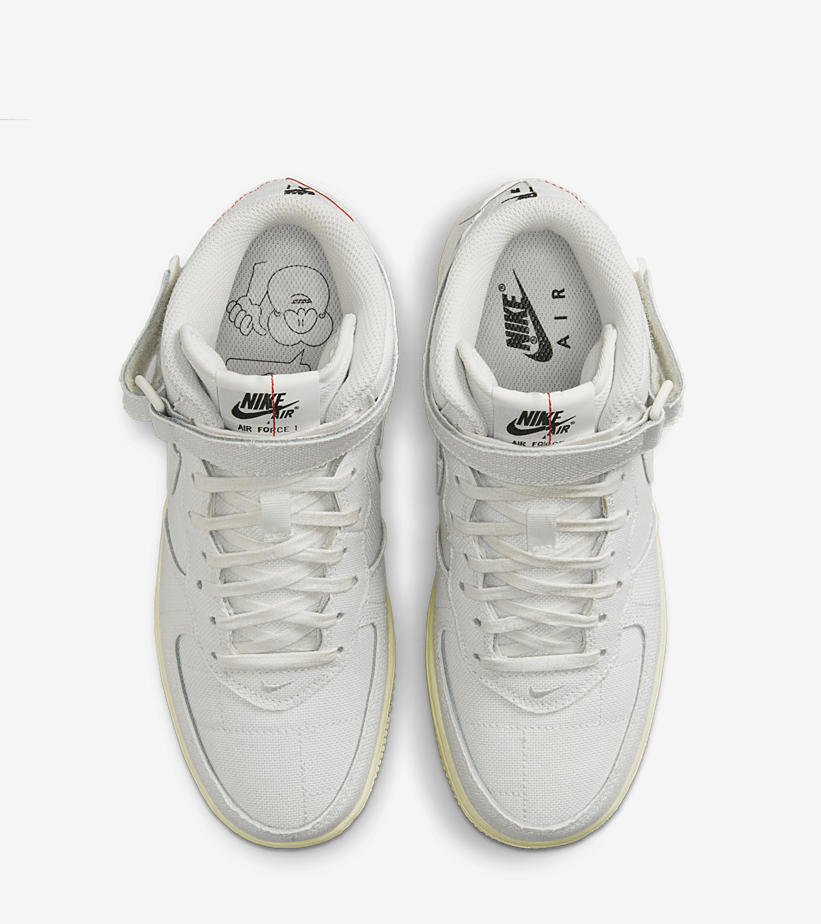 【国内 11/15 発売】ナイキ エア フォース 1 ミッド “ホワイトキャンバス” (NIKE AIR FORCE 1 MID “White Canvas”) [DZ4866-121]