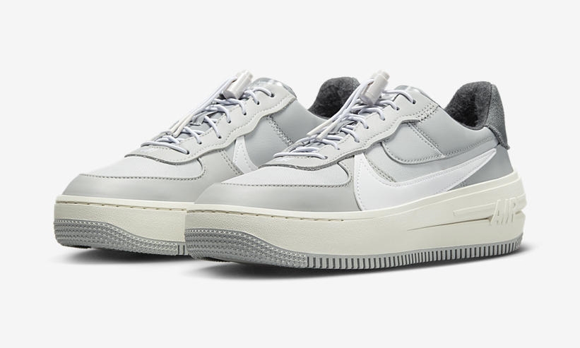 【国内 10/16 発売】ナイキ エア フォース 1 ロー プラットフォーム “グレー/ホワイト” (NIKE AIR FORCE 1 LOW PLTAFORM/PLT.AF.ORM “Grey/White”) [DZ4985-097]