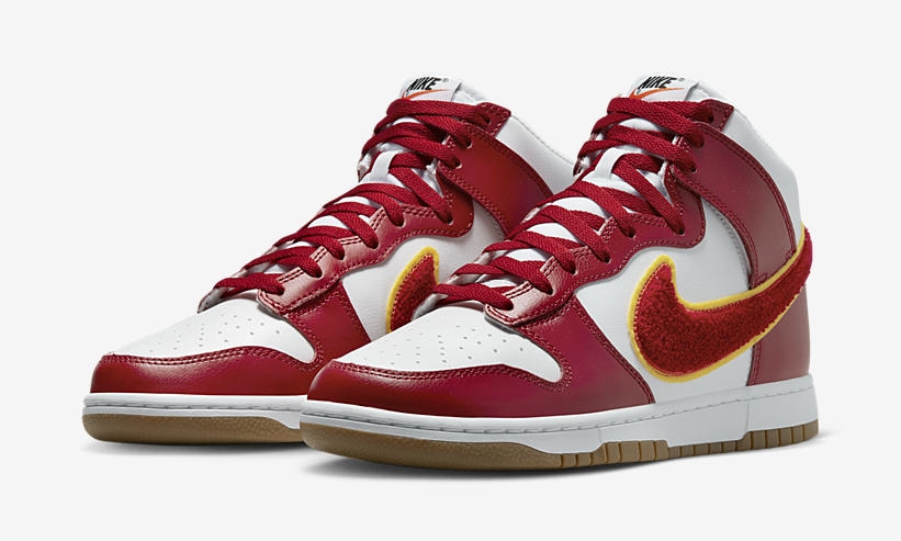 2022年 発売予定！ナイキ ダンク ハイ “シェニールスウッシュ/ホワイト/ジムレッド” (NIKE DUNK HIGH “Chenille Swoosh/White/Gym Red”) [DR8805-101]