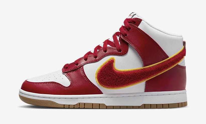 2022年 発売予定！ナイキ ダンク ハイ “シェニールスウッシュ/ホワイト/ジムレッド” (NIKE DUNK HIGH “Chenille Swoosh/White/Gym Red”) [DR8805-101]