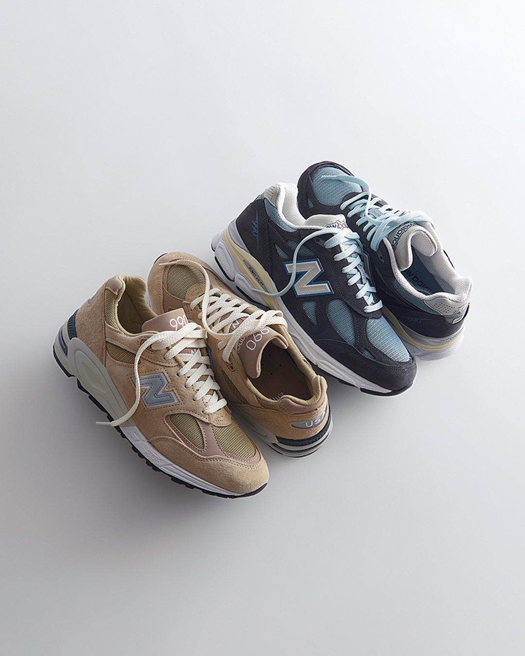 【国内 9/9 発売】KITH限定カラー！New Balance Made in USA M990v2 KS2 “Tan”/M990v3 KS3 “Steel Blue” (キス ニューバランス メイド イン USA “タン/スティールブルー”)