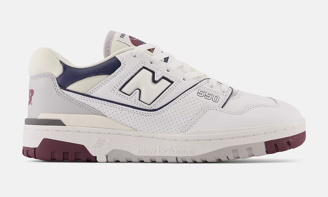 海外発売！New Balance BB550 PWB "White/Burgundy" (ニューバランス)