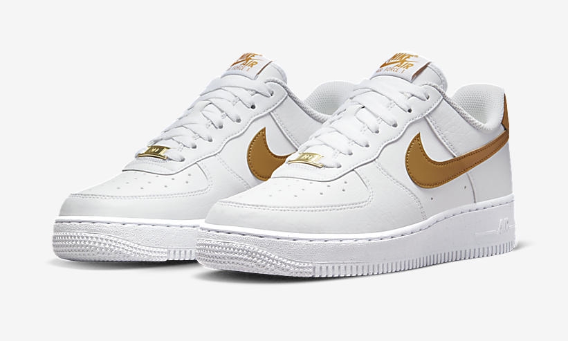 【国内 9/17 発売】ナイキ エア フォース 1 ロー “ネクスト ネイチャー/ホワイト/ゴールドスエード” (NIKE AIR FORCE 1 LOW “Next Nature/White/Gold Suede”) [DN1430-104]