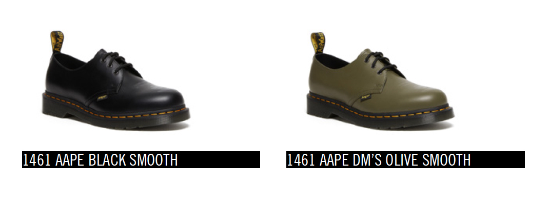 Dr. Martens × AAPE BY *A BATHING APE 初コラボが9/16 発売 (ドクターマーチン ア ベイシング エイプ)