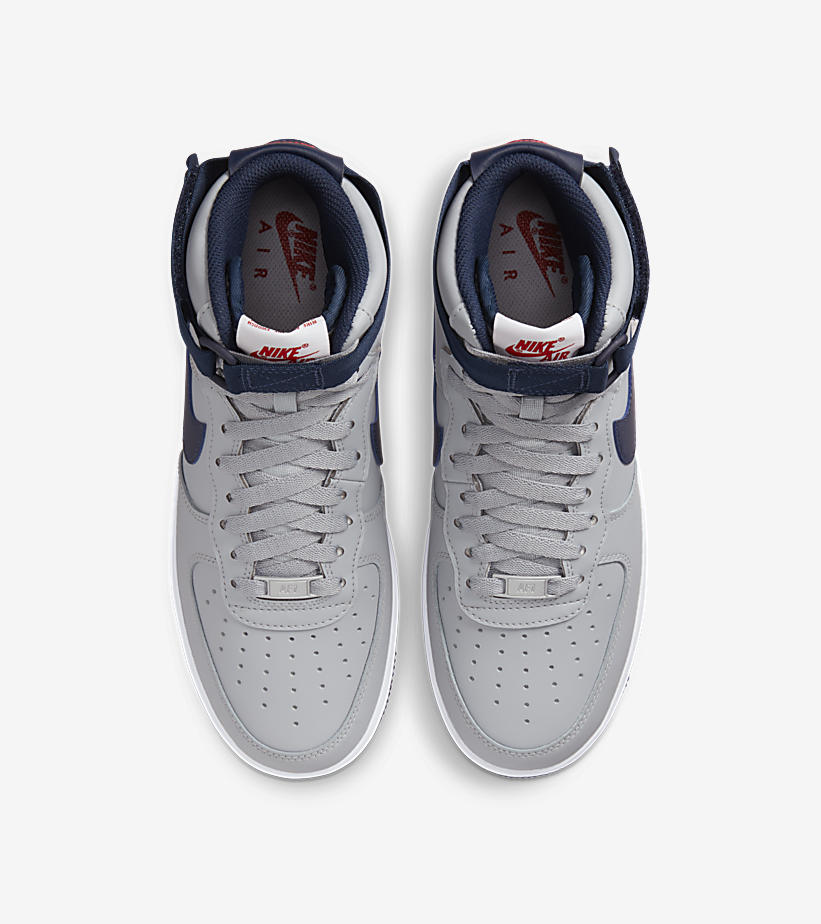 【国内 10/15 発売】ナイキ ウィメンズ エア フォース 1 ハイ QS “ペイトリオッツ/ウルフグレー” (NIKE WMNS AIR FORCE 1 HIGH QS “Patriots/Wolf Grey”) [DZ7338-001]