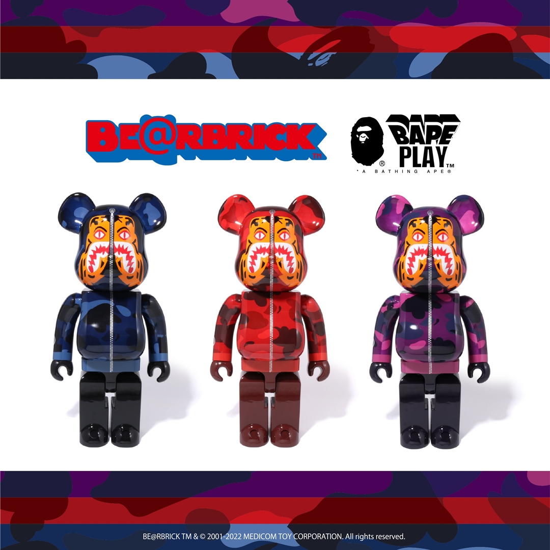 10/1 発売！A BATHING APE × BE@RBRICK コラボ最新作「CAMO TIGER 100%&400%/1000%」 (ア ベイシング エイプ ベアブリック)