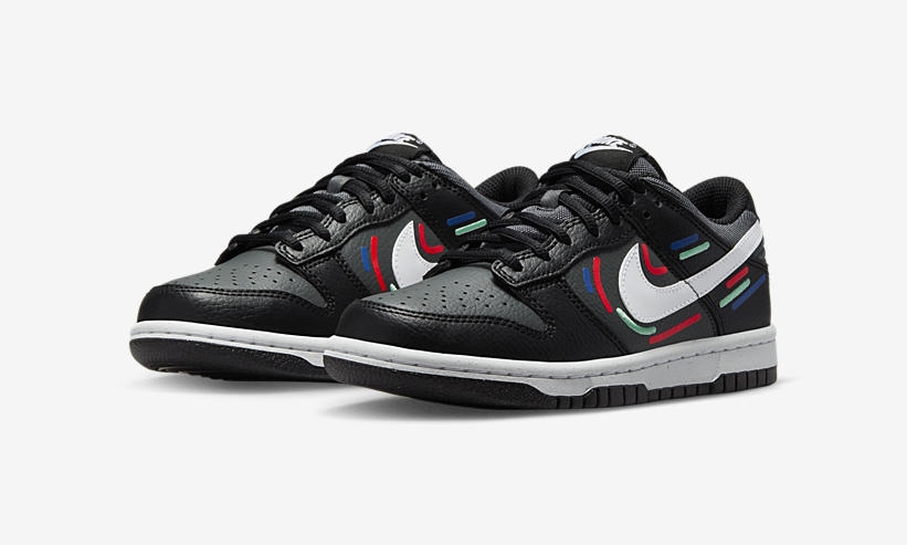 2022年 発売予定！ナイキ GS ダンク ロー “マルチライン/ブラック” (NIKE GS DUNK LOW "Multi Line/Black") [FB8022-001]