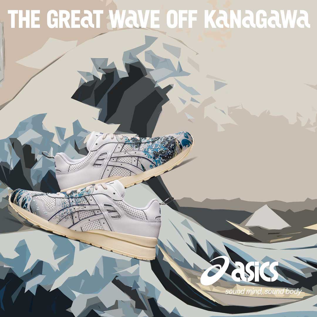 【国内 10/31 発売】ASICS GT-II ”THE GREAT WAVE OFF KANAGAWA” (アシックス GT-2 “富嶽三十六景 神奈川沖浪裏”) [1201A738.100]