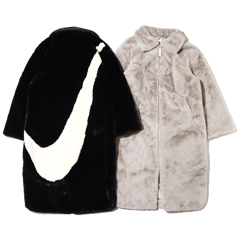 【国内 11/1 発売】ナイキ スポーツウェア ファー ロングコート (NIKE AS WNSW FX FUR GFX AOP LONG JACKET) [DQ6839-010/DQ6839-012]