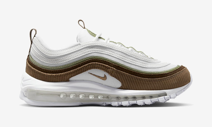 【国内 10/30 発売】ナイキ ウィメンズ エア マックス 97 SE “ホワイト/ブラウンコーデュロイ” (NIKE WMNS AIR MAX 97 SE “White/Brown Corduroy”) [DZ5377-121]