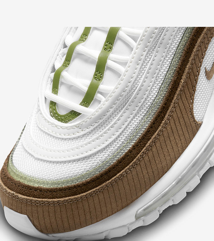 【国内 10/30 発売】ナイキ ウィメンズ エア マックス 97 SE “ホワイト/ブラウンコーデュロイ” (NIKE WMNS AIR MAX 97 SE “White/Brown Corduroy”) [DZ5377-121]