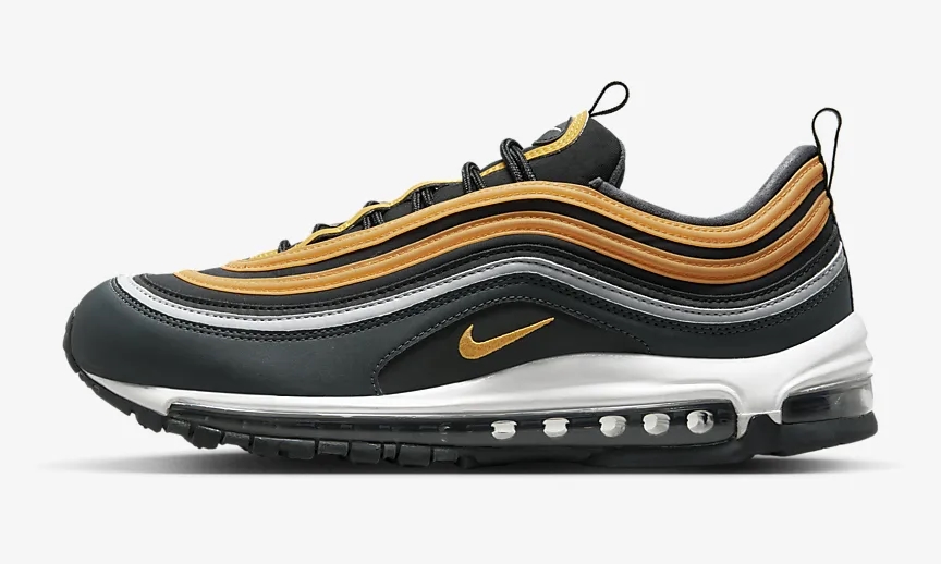 【国内 10/31 発売】ナイキ エア マックス 97 “ブラック/ユニバーシティゴールド” (NIKE AIR MAX 97 “Black/University Gold”) [DX0754-002]