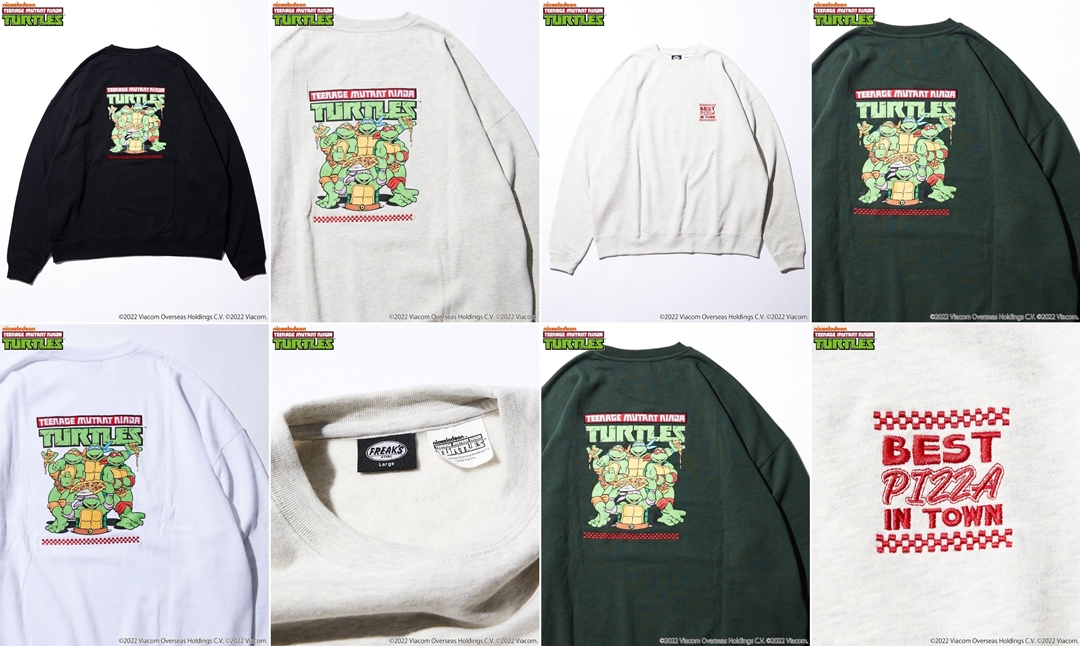 FREAK’S STORE × TEENAGE MUTANT NINJA TURTLES 別注 ビッグシルエット バックプリント クルーネックスウェット (フリークスストア ミュータント・ニンジャ・タートルズ)