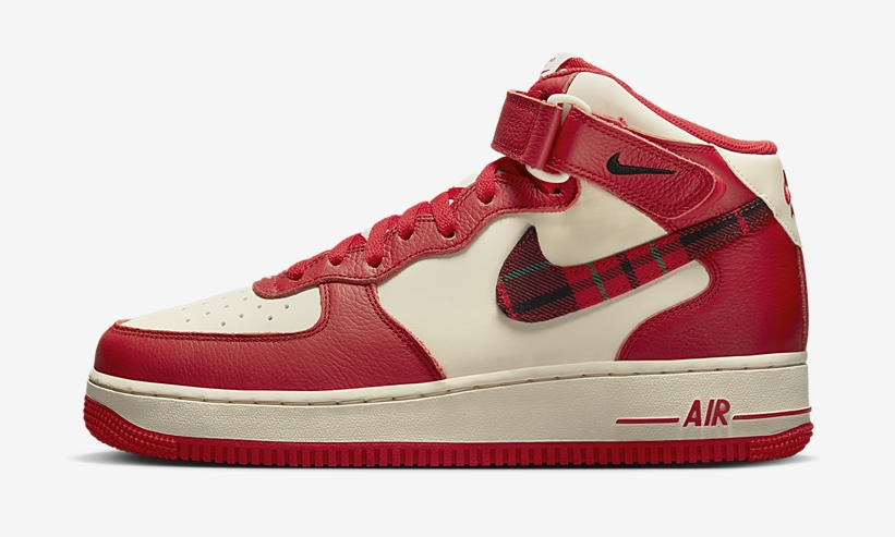 【国内 1/15 発売予定】ナイキ エア フォース 1 07 ミッド LX “レッド/タータンチェック” (NIKE AIR FORCE 1 07 MID LX “Red/Tartan Check”) [DV0792-101]