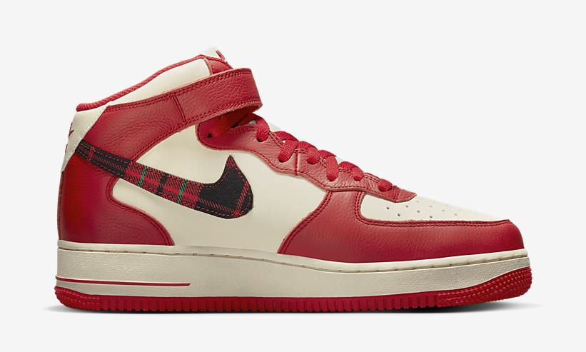 【国内 1/15 発売予定】ナイキ エア フォース 1 07 ミッド LX “レッド/タータンチェック” (NIKE AIR FORCE 1 07 MID LX “Red/Tartan Check”) [DV0792-101]