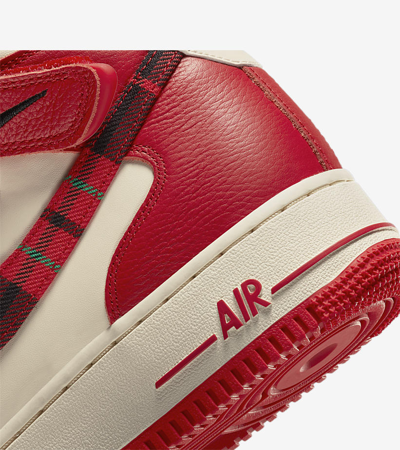 【国内 1/15 発売予定】ナイキ エア フォース 1 07 ミッド LX “レッド/タータンチェック” (NIKE AIR FORCE 1 07 MID LX “Red/Tartan Check”) [DV0792-101]