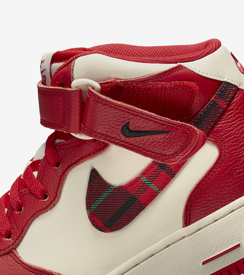 【国内 1/15 発売予定】ナイキ エア フォース 1 07 ミッド LX “レッド/タータンチェック” (NIKE AIR FORCE 1 07 MID LX “Red/Tartan Check”) [DV0792-101]