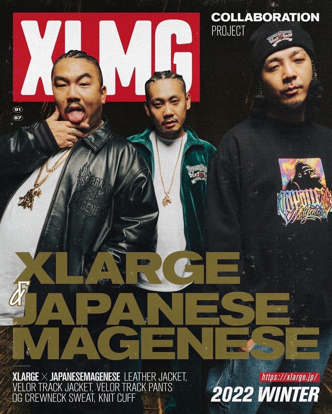 XLARGE × ジャパニーズマゲニーズ コラボレーションが11/26 発売 ​(エクストララージ JAPANESE MAGENESE)
