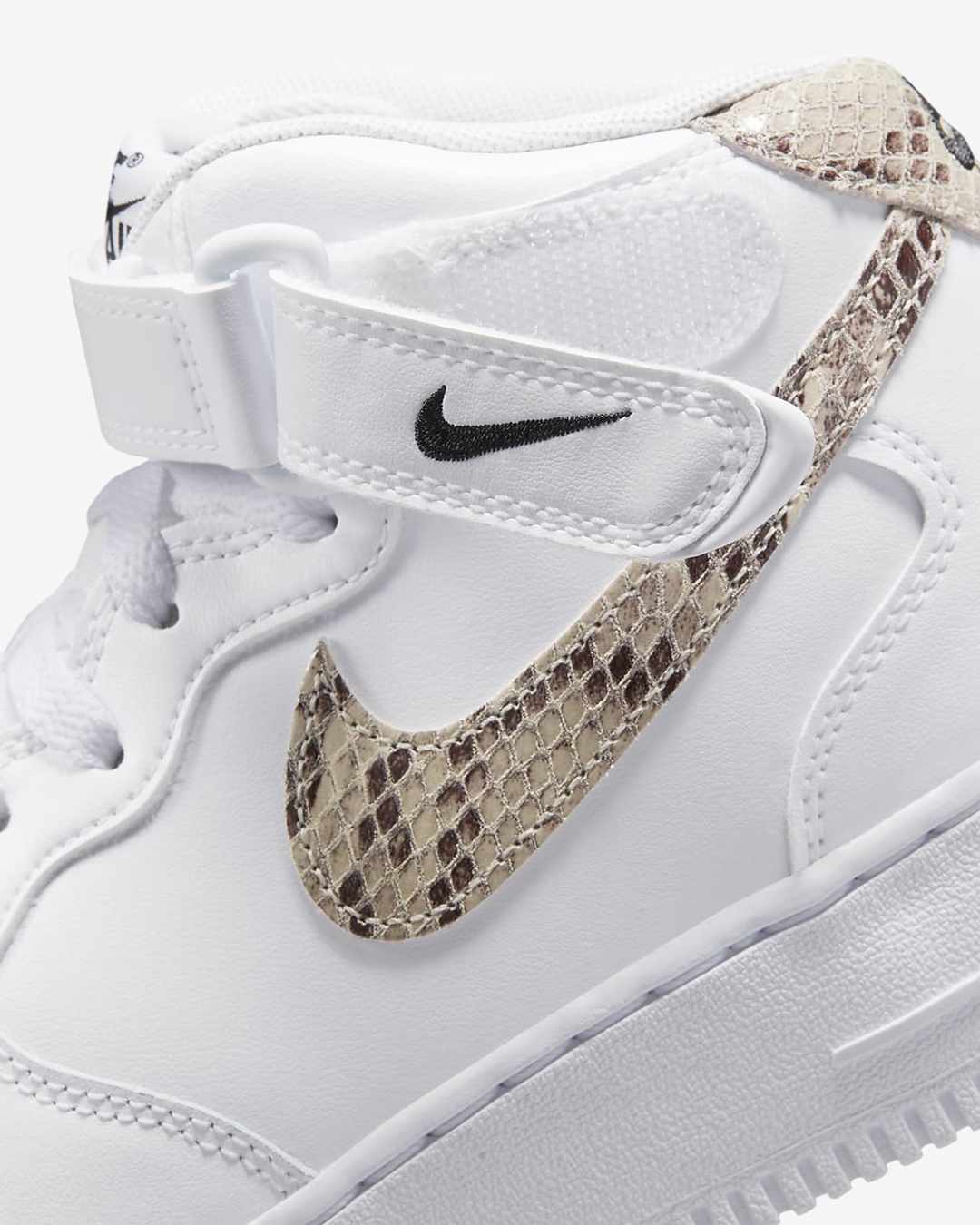 2023年 発売予定！ナイキ エア フォース 1 ミッド ”スネークスキンスウッシュ/ホワイト” (NIKE AIR FORCE 1 MID “Snakeskin Swoosh/White”) [DD9625-101]