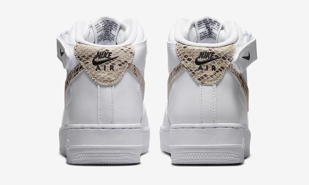 2023年 発売予定！ナイキ エア フォース 1 ミッド ”スネークスキンスウッシュ/ホワイト” (NIKE AIR FORCE 1 MID “Snakeskin Swoosh/White”) [DD9625-101]