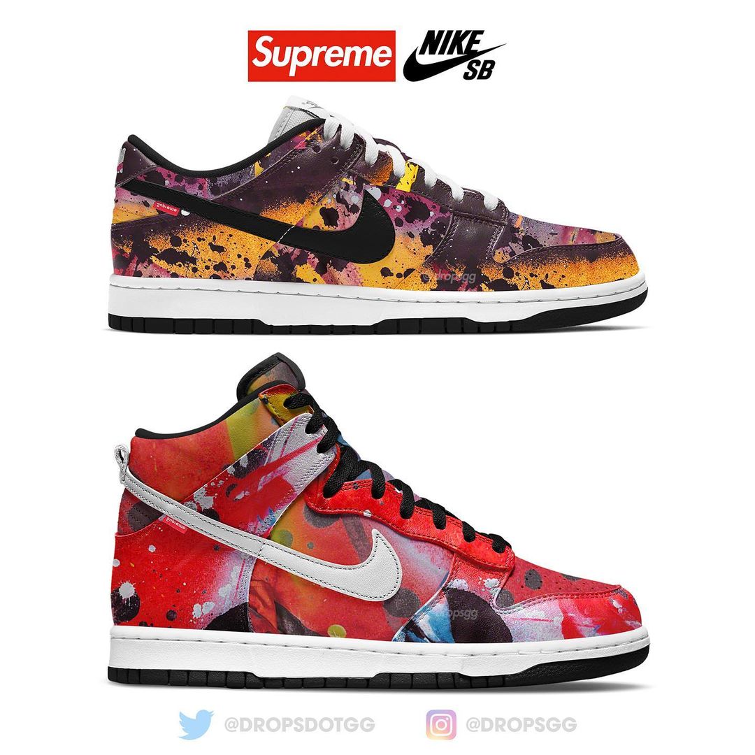 【国内 9/2 発売予定】シュプリーム × ナイキ SB ダンク ロー/ハイ “ラメルジー” (SUPREME NIKE SB DUNK LOW/HIGH 2023 “Rammellzee”) [FD8778-001/FD8779-100]