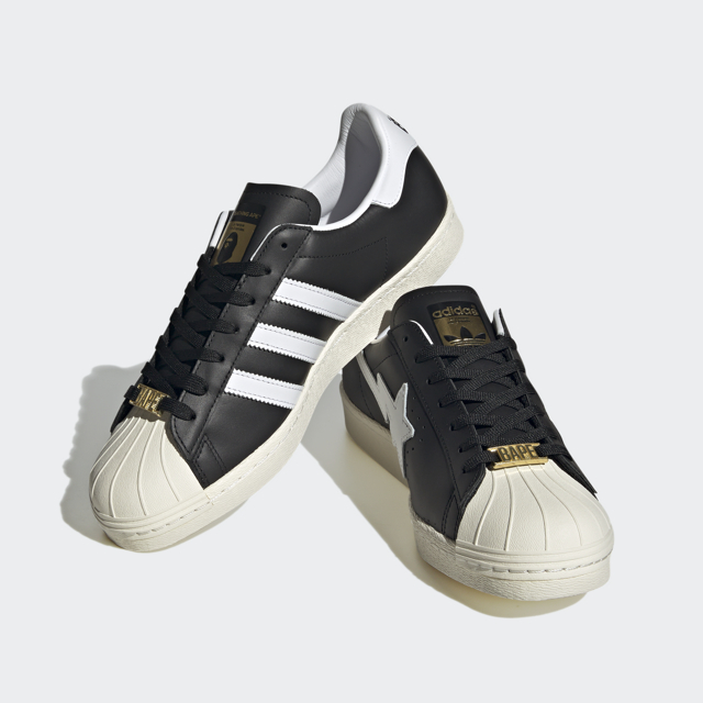 【国内 11/10 発売】A BATHING APE × adidas Originals SUPERSTAR 80s “Black/White” (ア ベイシング エイプ アディダス オリジナルス スーパースター) [IF2385]