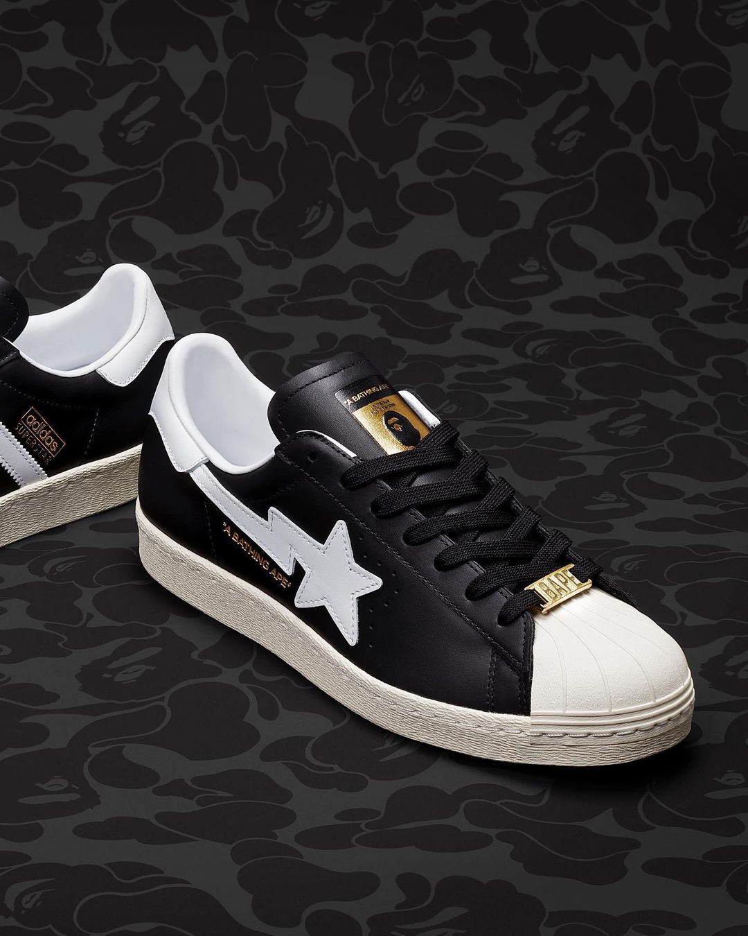 【国内 11/10 発売】A BATHING APE × adidas Originals SUPERSTAR 80s "Black/White" (ア ベイシング エイプ アディダス オリジナルス スーパースター) [IF2385]