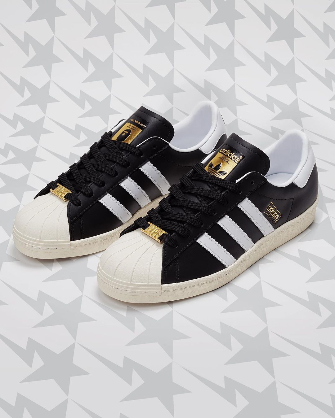 【国内 11/10 発売】A BATHING APE × adidas Originals SUPERSTAR 80s “Black/White” (ア ベイシング エイプ アディダス オリジナルス スーパースター) [IF2385]