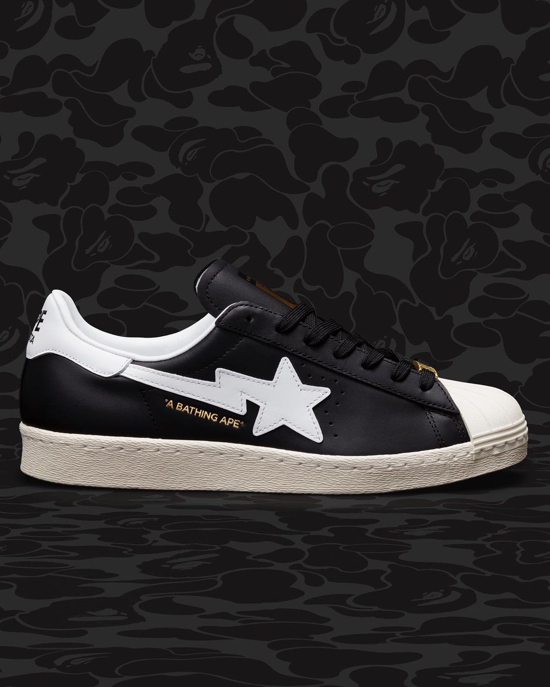 【国内 11/10 発売】A BATHING APE × adidas Originals SUPERSTAR 80s “Black/White” (ア ベイシング エイプ アディダス オリジナルス スーパースター) [IF2385]