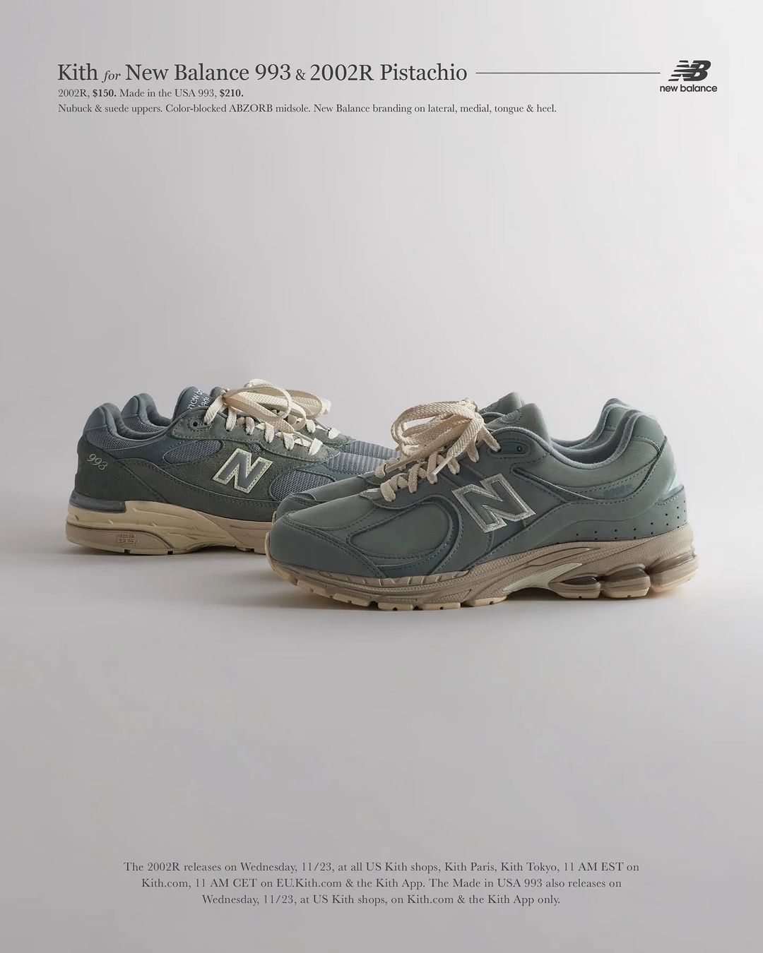 【国内 11/23 発売】ブラックフライデーに向けた一足！KITH Ronnie Fieg × New Balance M993 & M2002 “Pistachio” (キス ニューバランス “ピスタチオ” BLACK FRIDAY)