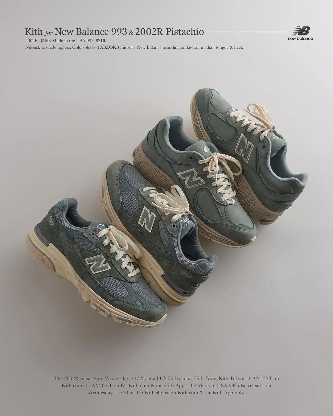 【国内 11/23 発売】ブラックフライデーに向けた一足！KITH Ronnie Fieg × New Balance M993 & M2002 “Pistachio” (キス ニューバランス “ピスタチオ” BLACK FRIDAY)