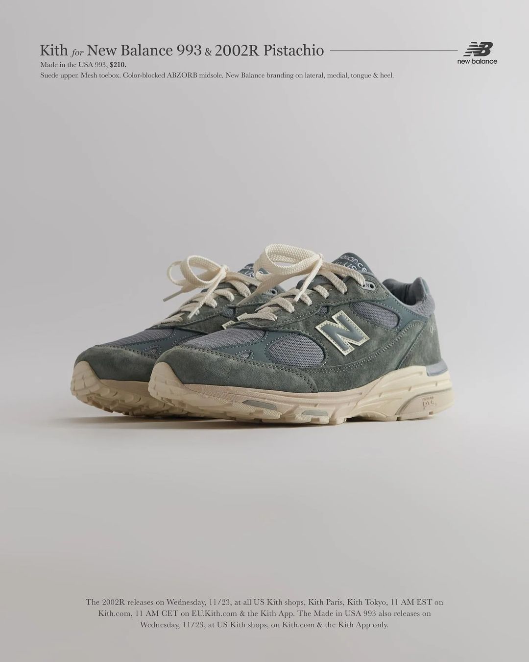 【国内 11/23 発売】ブラックフライデーに向けた一足！KITH Ronnie Fieg × New Balance M993 & M2002 “Pistachio” (キス ニューバランス “ピスタチオ” BLACK FRIDAY)