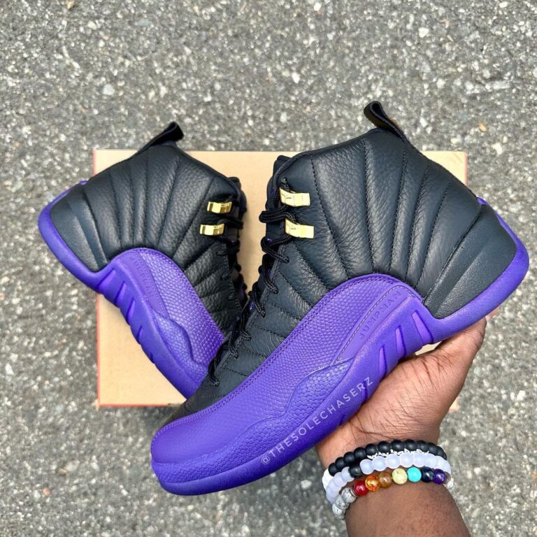 8 12 12 NIKE AIR JORDAN 12 Lakers Black Field Purple CT8013 057 Fullress