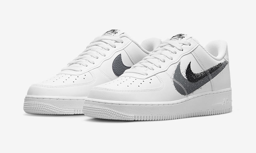 2022年 発売予定！ナイキ エア フォース 1 ロー “スプレーペイントスウッシュ/ホワイト/ブラック” (NIKE AIR FORCE 1 LOW “Spray Paint Swoosh/White/Black”) [FD0660-100]