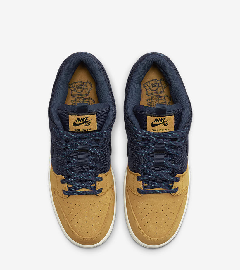 【国内 4/21 発売】ナイキ SB ダンク ロー プロ “ミッドナイトネイビー/デザートオークル” (NIKE SB DUNK LOW PRO “Midnight Navy/Desert Ochre”) [DX6775-400]