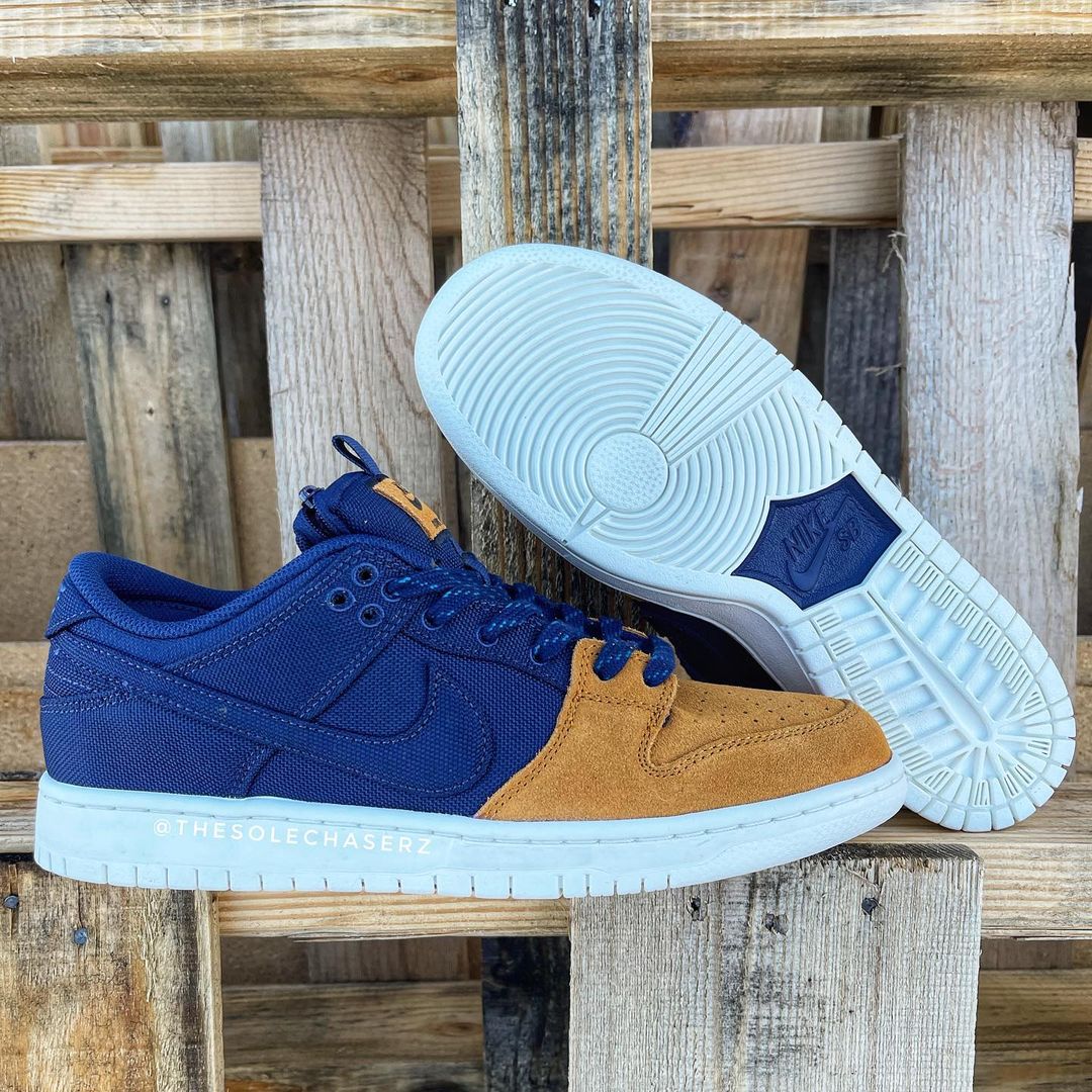 【国内 4/21 発売】ナイキ SB ダンク ロー プロ “ミッドナイトネイビー/デザートオークル” (NIKE SB DUNK LOW PRO “Midnight Navy/Desert Ochre”) [DX6775-400]