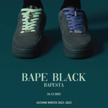 【12/23 発売】A BATHING APE BLACK 2022 A/W SUEDE BAPESTA (ア ベイシング エイプ ブラック 2022年 秋冬)