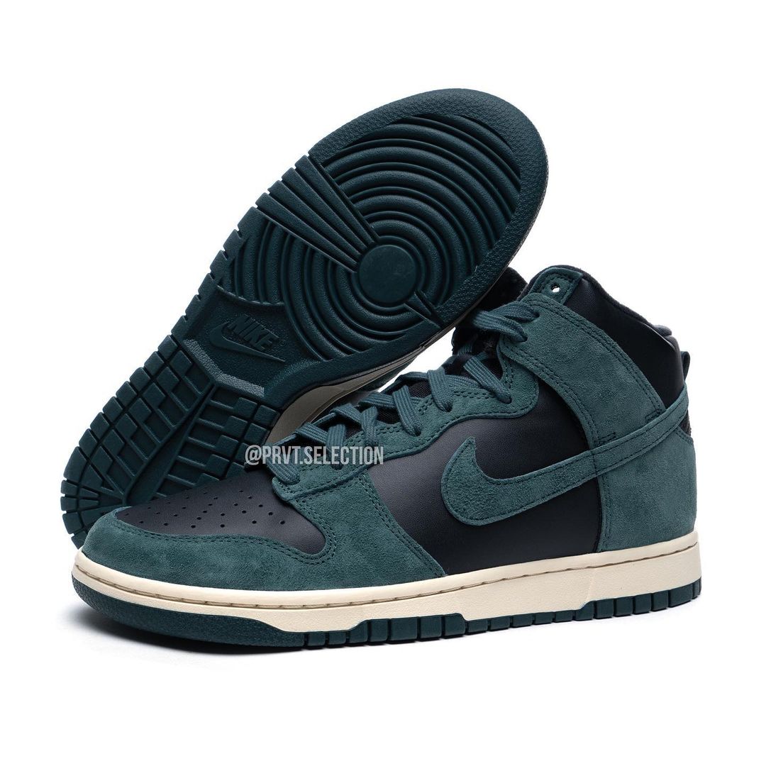 【国内 2/1 発売】ナイキ ダンク ハイ “ブラック/フェイデッドスプルース” (NIKE DUNK HIGH “Black/Faded Spruce”) [DQ7679-002]