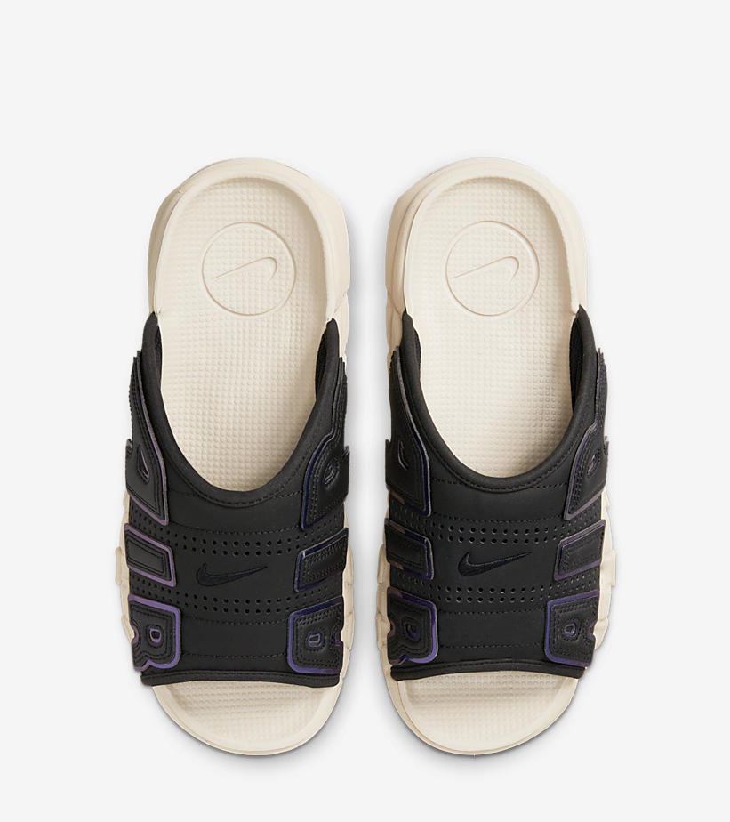 【国内 4/20 発売】ナイキ エア モア アップテンポ スライド “ブラック/セイル” (NIKE AIR MORE UPTEMPO SLIDE “Black/Sail”) [FB7802-001]