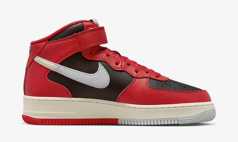 【国内 7/2 発売予定】ナイキ エア フォース 1 ミッド “スプリット/ブラック/レッド/グレー” (NIKE AIR FORCE 1 MID “Split/Black/Red/Grey”) [DZ2554-001]