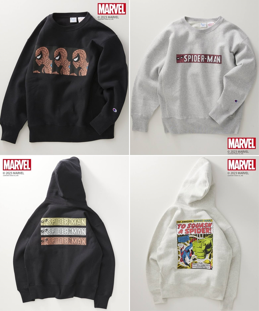 CHAMPION × JOURNAL STANDARD relume【SPIDER-MAN】別注リバースウィーブ スウェットパーカー/クルーネックが2月中旬発売 (チャンピオン ジャーナルスタンダード スパイダーマン)