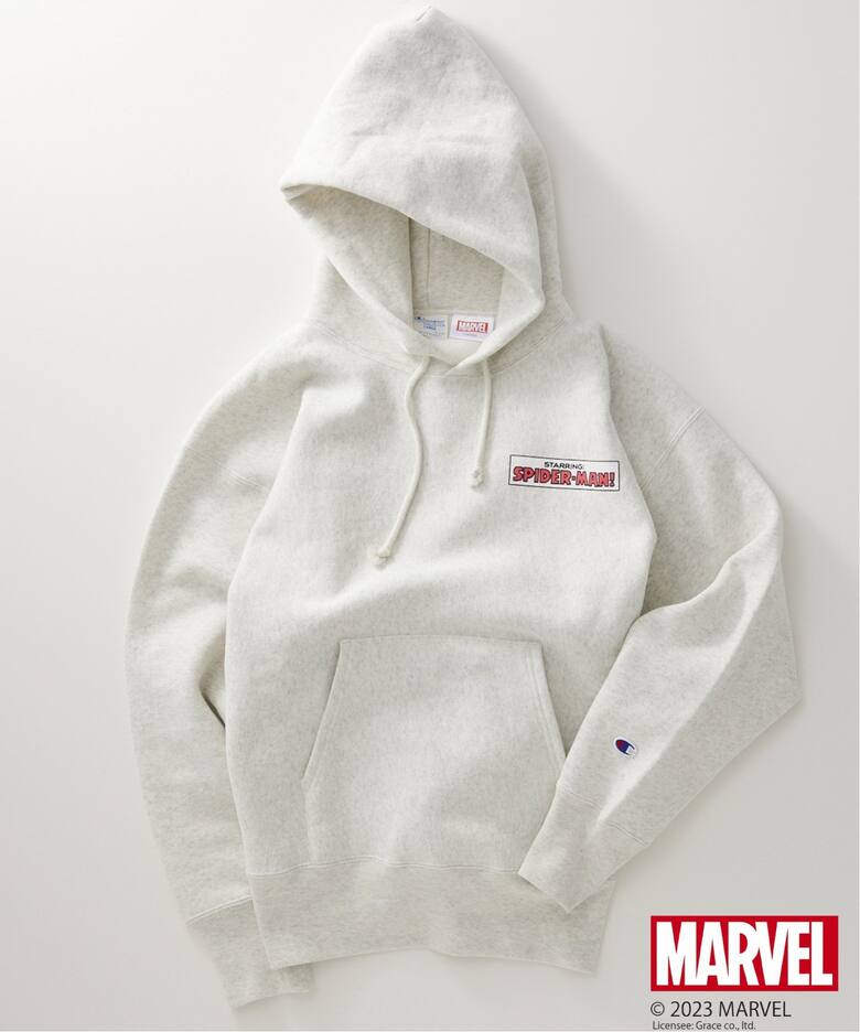 CHAMPION × JOURNAL STANDARD relume【SPIDER-MAN】別注リバースウィーブ スウェットパーカー/クルーネックが2月中旬発売 (チャンピオン ジャーナルスタンダード スパイダーマン)