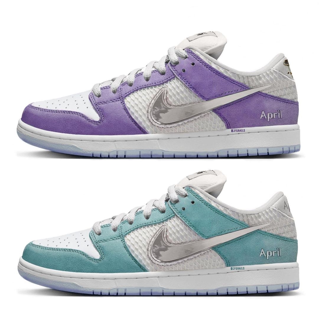 【国内 11/25、11/27 発売】April Skateboards x NIKE SB DUNK LOW “Turbo Green/Metallic Silver” (エイプリル スケートボード ナイキ SB ダンク ロー “ターボグリーン/メタリックシルバー”) [FQ8202-300/FQ8203-300/FD2562-400]