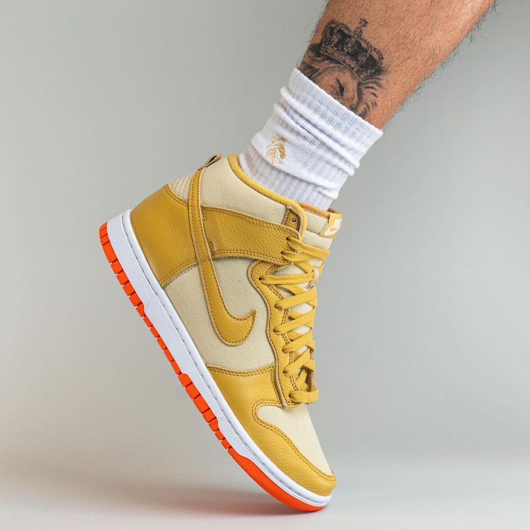 海外 4/4 発売予定！ナイキ ダンク ハイ “ゴールドキャンバス” (NIKE DUNK HIGH “Gold Canvas”) [DV7215-700]